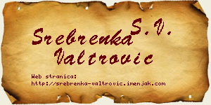 Srebrenka Valtrović vizit kartica